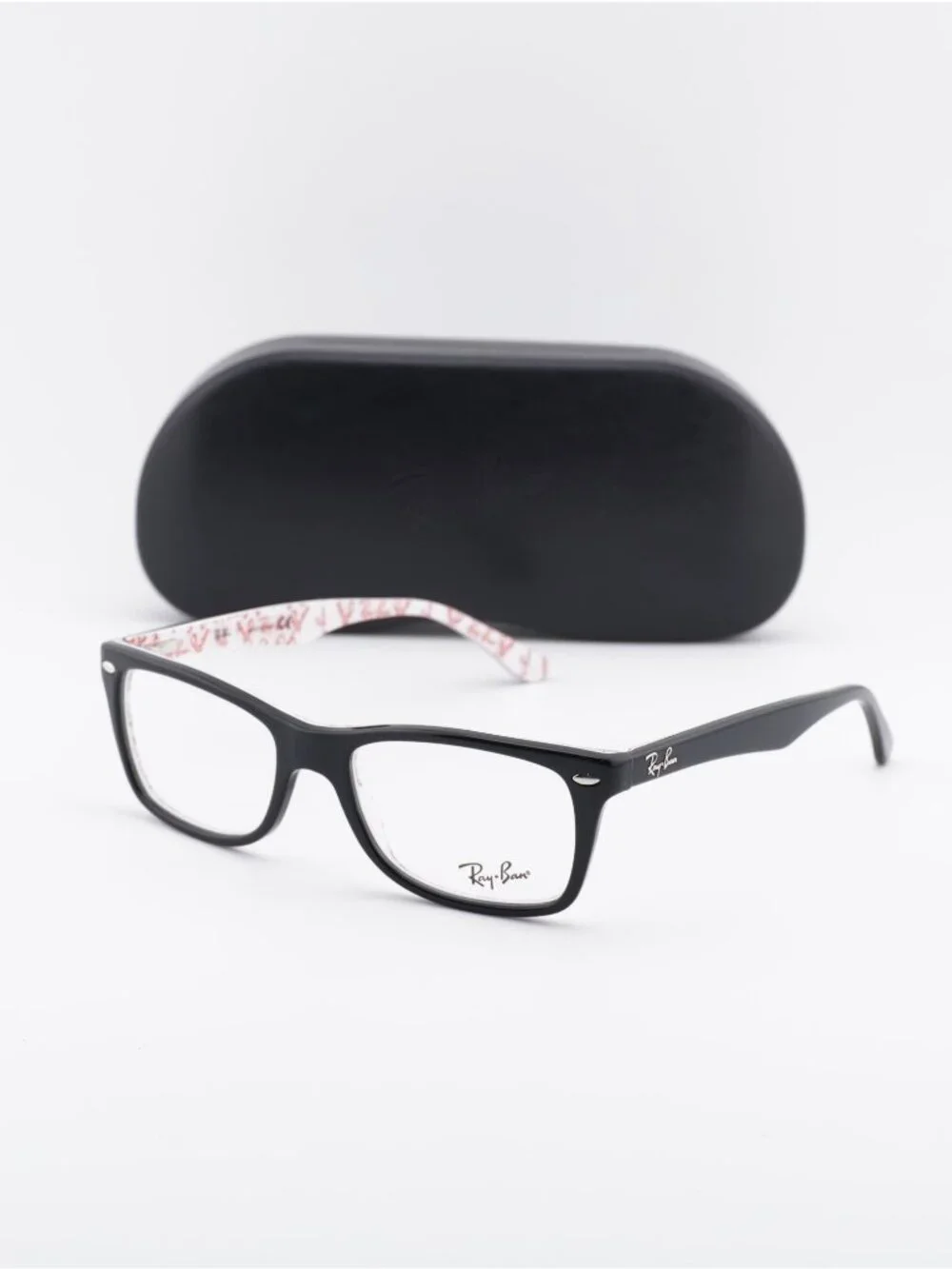 Ray Ban RX5228 5014 Square Eyeglasses 50mm – Black on White